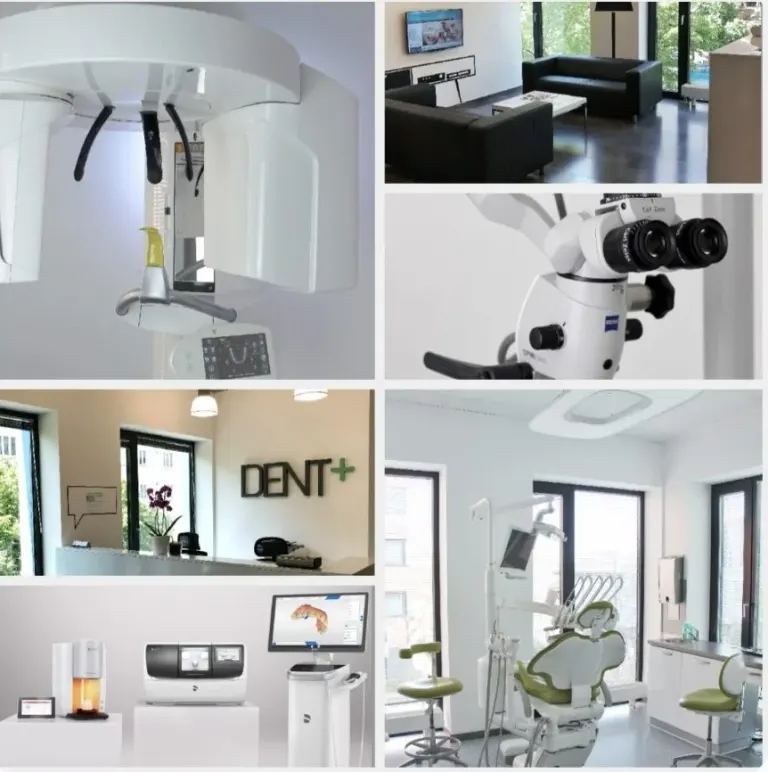 Moderní zázemí stomatologického centra DENTplus v Praze 7 — ordinace, čekárna a recepce