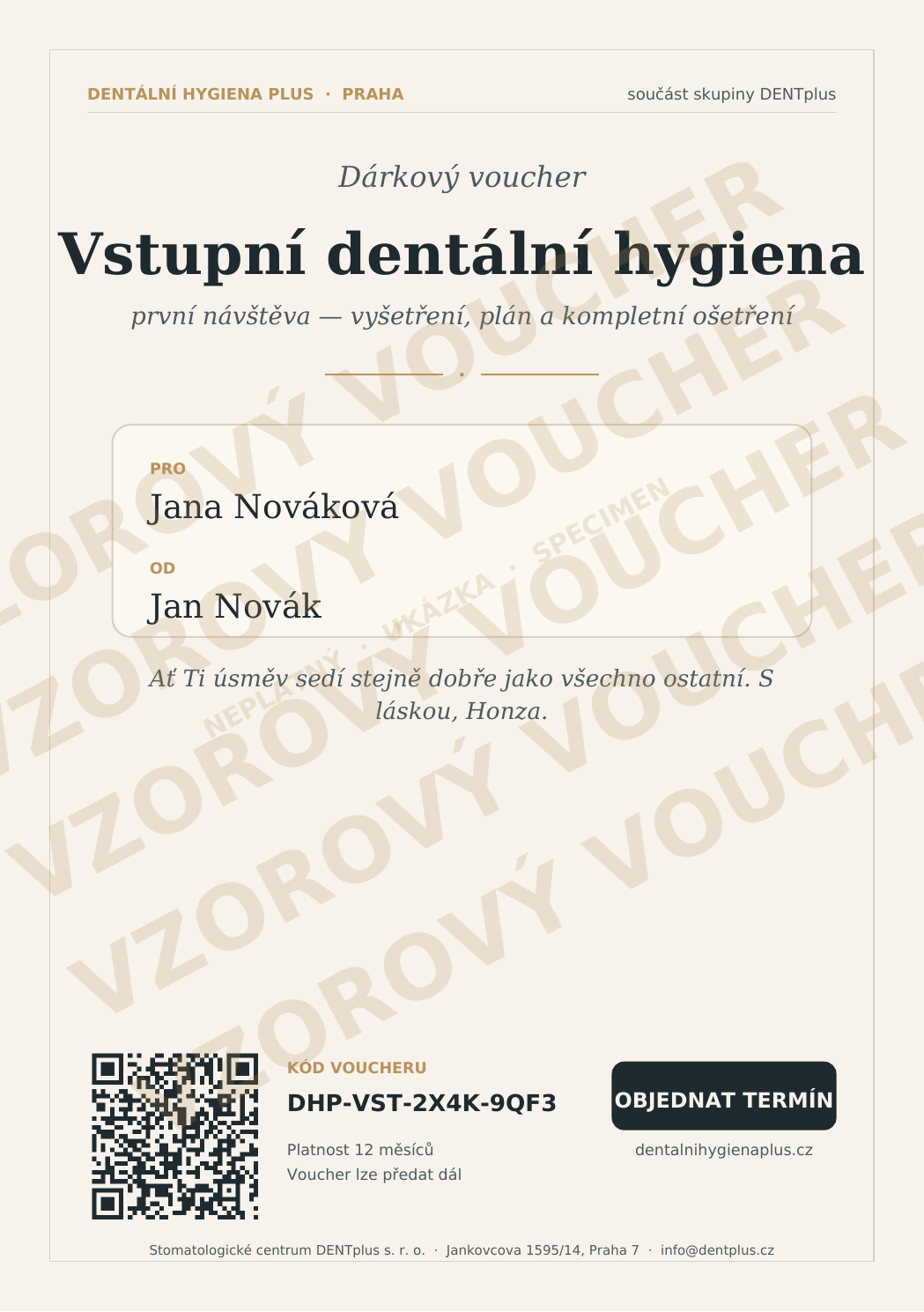 Sample voucher — First-Visit Dental Hygiene